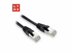 LYNX FTP patch kabel Cat5e PVC, CCA, 0,1m, černý (balení obsahuje 10ks)