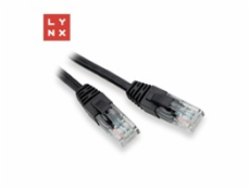 LYNX UTP patch kabel Cat5e, PVC, CCA, 0,3m, černý (balení obsahuje 10ks)
