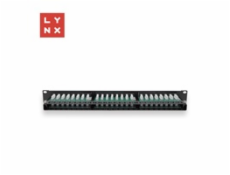 LYNX 19  patch panel  48-port, UTP Cat6, 50µ, nestíněný, černý