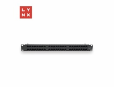 LYNX 19  patch panel  48-port, UTP Cat5e, 50µ, nestíněný, černý