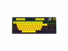 LORGAR Klávesnice KBP70TKLW, TKL mechanická, 75%, bezdrátová herní, černá/žlutá, CS