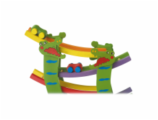 small foot Dřevěná závodní dráha velká 4 autíčka 