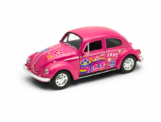 Welly Volkswagen Beetle model 1:34 růžový duhový