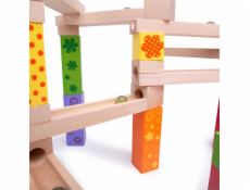 Bigjigs Toys Dřevěná kuličková dráha barevná