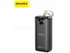 AWEI Powerbanka PA-34 30000mAh 65W Rychlonabíjení Černá