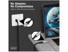 Digitus Adaptérový kabel USB-C - RJ45 Cat. 6A S/FTP, 1 Gbit/s, USB 3.2 Gen 1, LSZH, 2 m