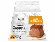PURINA Gourmet Revelations Mousse with chicken in sauce - mokré krmivo pro kočky - 2x57g