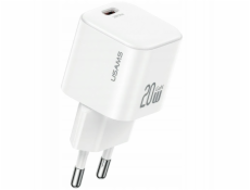 USAMS 20W nabíječka do zásuvky 1x USB-C + kabel USB-C bílá