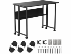 MACLEAN FOLDING TABLE DESK, BLACK, MOBILE MC-126 B