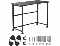 Maclean Skládací mobilní stůl MC-1250 B top 100x50 cm, max. 50 kg Černý