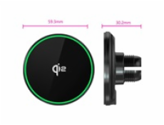 WG - Nabíječka do auta WG 40, bezdrátová 15W s Qi2, pro iPhony podporující MagSafe, černá