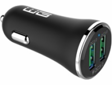 WG - Nabíječka do auta 2x USB-A 36W, QC 3.0 + QC 3.0, černá