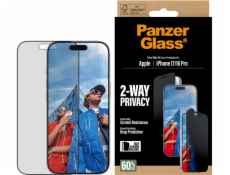 PanzerGlass ochranné sklo UWF 2-Way Privacy pre iPhone 17/16 Pro - Black Frame