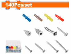 Wadfow Hmoždinka s vrutem, sada 140ks