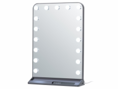 IMMAX LED zrcadlo HOLLYWOOD Make-up/ CCT/ LCD display/ USB C/A výstupy/ šedé