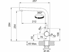Franke Lina L páková baterie s výsuvným výtokem, hnědá