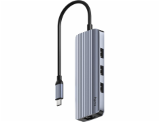 Cudy UH606 rozbočovač rozhraní USB 3.2 Gen 1 (3.1 Gen 1) Type-C 5000 Mbit/s Šedá, Stříbrná