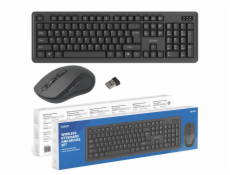 Savio KB-03 klávesnice Obsahuje myš Domov/kancelář USB QWERTY Americká angličtina Černá