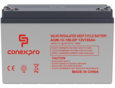 Baterie Conexpro AGM-12-100-DP VRLA AGM 12V/100Ah, M8, Deep cycle, živ. 10 let 