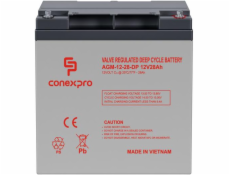 Baterie Conexpro AGM-12-28-DP VRLA AGM 12V/28Ah, T12 , Deep cycle, živ. 10 let 