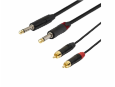 SSQ RCAJM5 - Kabel 2x RCA - 2x Jack Mono 6,3 mm 3 m Černá