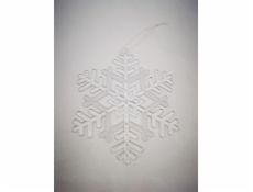 Vánoční hračka na stromeček Vánoční vločka s motivem vánočního doteku, 15 cm