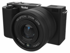 Rollei Compactline 10x Flip Screen/ 64 MPix/ 10x zoom/ Vyklápěcí 2,88 LCD/ 4K video/ Černý