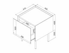 Cama FELLINI 400140 noční stolek 1 zásuvka/zásuvek Barva kašmíru