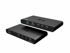 i-tec KVM dokovací stanice pro dva hositele, 4K HDMI, 3x USB-C, 2x USB-A, Power Delivery 2x 100W