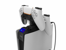 IPEGA P5S016 Duální nabíjecí stanice s držákem na sluchátka a ovladače pro PS5 Slim, White