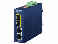 Planet IGT-2205AT-E průmyslový kompaktní konvertor 2x1GBASE-T to 2x1GBASE-X SFP, IP40, -40~75°C, 12-58VDC