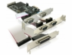 DeLock adaptér PCI Express x1 4x sériový port + 1x parallelní