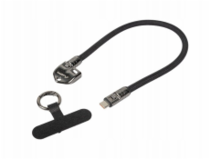 Lanberg Kabel USB-C M/M na krk/klíčenku 0,3 m 240 W černý