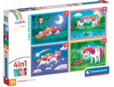 Clementoni - Puzzle 4v1 Den s jednorožci