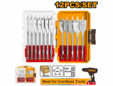 Ingco vrtáky do dřeva ploché, sada 12ks