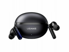 USAMS Bluetooth sluchátka TWS E02 ANC+ENC černá