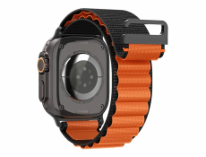 Spigen remienok Fabric Band pre Apple Watch 44-49mm - Black Orange