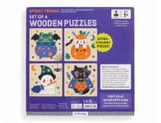 Mudpuppy Dřevěné puzzle sada 4 puzzle Halloween