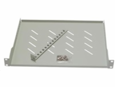 LEXI-Net 19  police s perforací 1U/650mm, nosnost 45kg, zadní nastavitelný úchyt, šedá