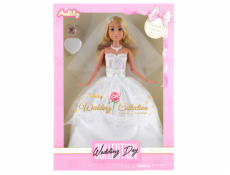 Módní panenka v bílých svatebních šatech DELUX