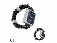 Detoa Dřevěné oboustranné hodinky černé