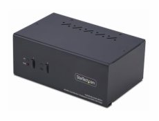 2-Port Dual-Monitor DP+HDMI KVM Switch