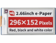 Waveshare E-paper E-Ink displej - 2,66   296x152px - SPI - černo-bílo-červený - pro Raspberry Pi Pico - Waveshare 20053}