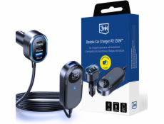 3MK Dvojitá autonabíječka 135W PD QC PPS USB 2A4C Černá/Šedá