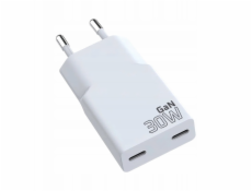 SUPER SLIM QC 4+ 30W 2XUSB-C nástěnná nabíječka bílá SC-385Q