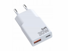  SUPER SLIM QC 3.0 30W 1XUSB 1XUSB-C nástěnná nabíječka bílá SC-380Q