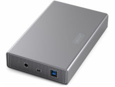 Externí USB 3.0 box pro 3,5  SATA III SSD/HDD, max. 16 TB, se zdrojem, hliníkový