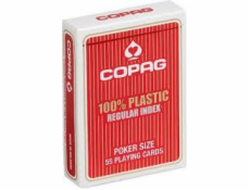 Cartamundi 100% plastové pokerové karty PK2. Červený balíček, index ve 2 rozích.