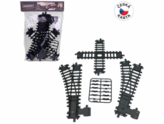 Hračka MaDe Koleje sada, 22 cm, 1 x křížení, 2 x vyhýbka, spojky 