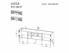 Cama LUCCA 490381 televizní stolek/nábytek k multimediálnímu vybavení 1 police/polic